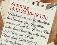 Einladung zum Freistunde Weihnachsspecial in Form eines Wunschzettels