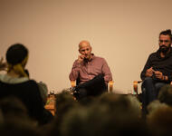Magen Inon (links) und Aziz Abu Sarah bei der Veranstaltung "Peace is possible" in Freiburg