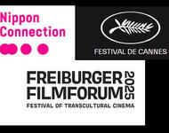 Die Logos der Nippon Connection, Japanisches Filmfestival in Frankfurt/Main, des internationalen Filmfestivals in Cannes und des Freiburger Filmforums zusammengebastelt