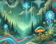 Surreal psychedelic landscape
