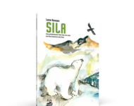 Buchcover - Ein Eisbär in Eislandschaft schaut zu einem fliegenden Raben auf