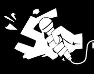 Microphone destroys fylfot swastika