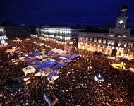 Puerta del Sol in Madrid - seit dem 15.05. versammeln sich hier täglich 10-tausende Mensche. Foto: Olmo Calvo Rodríguez