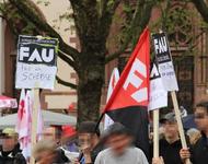 Ironische Aktion der FAU am 1.Mai-Fest. Foto: RDL